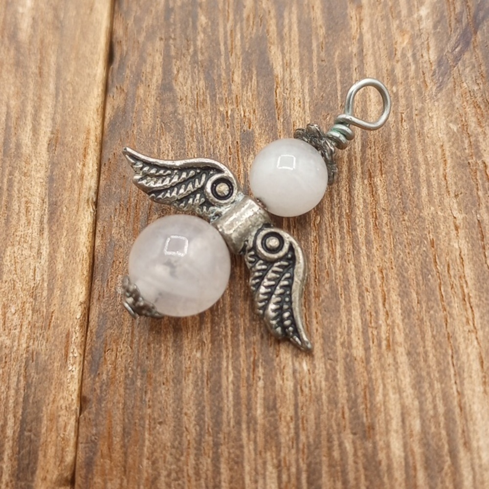 Pink Quartz Angel Wing Pendant - Women Jewelry P246